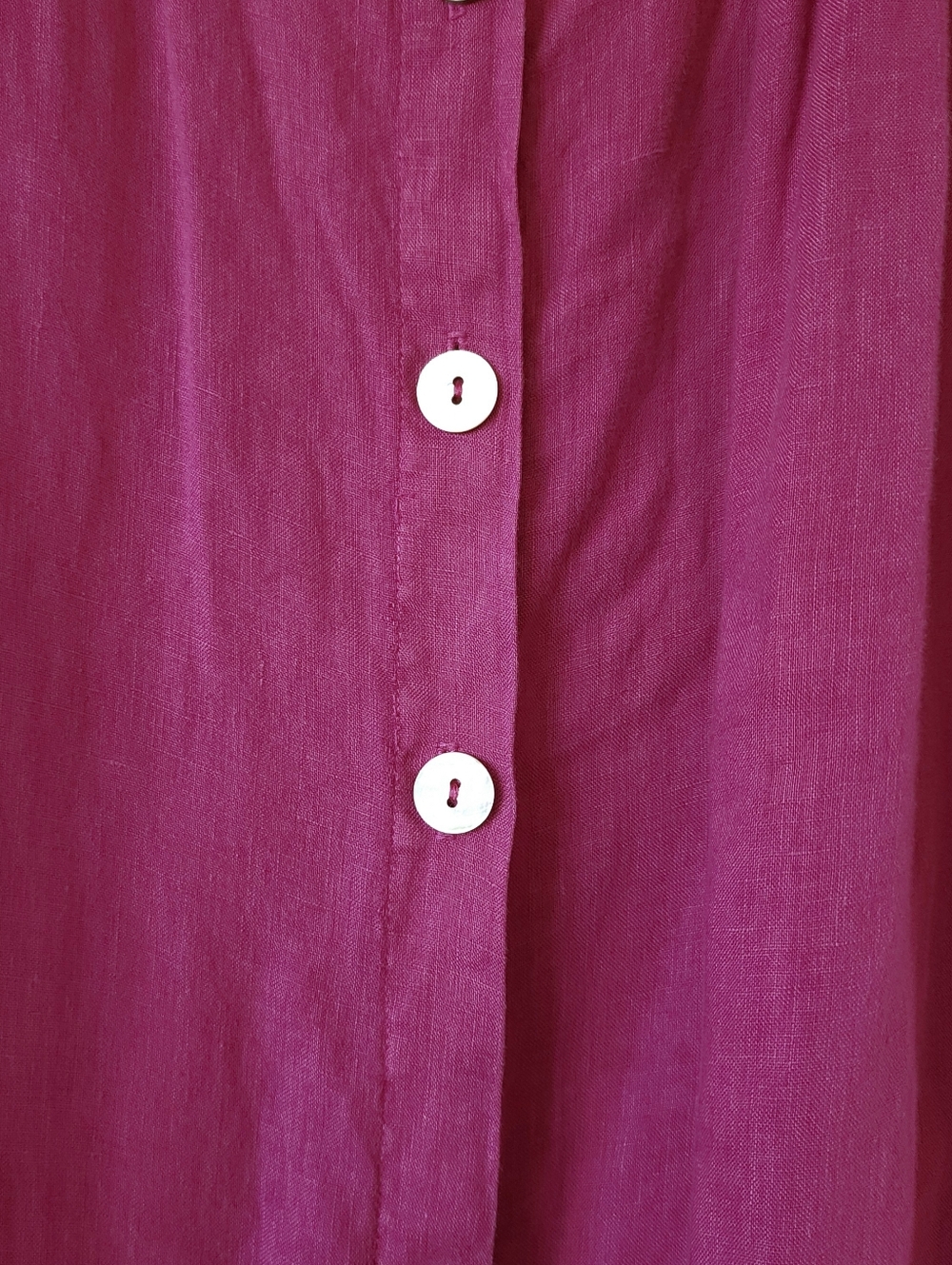 MATCH POINT Magenta Button-Front Linen Tunic - Picture 10 of 10